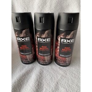 NEW Axe Fine Fragrance Collection Body Spray Fire Santal 4 Oz 72H Fresh 3 Pack